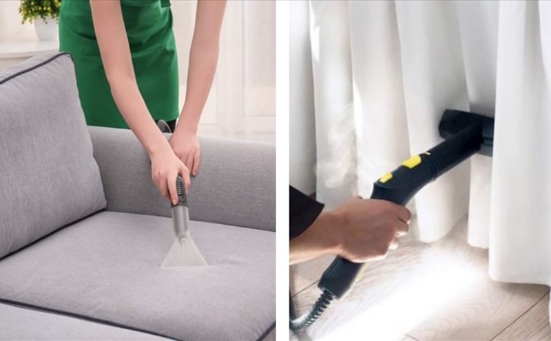 Nệm, rèm cửa là những vận dụng cần giặt khô. Đồ họa: Như Ý