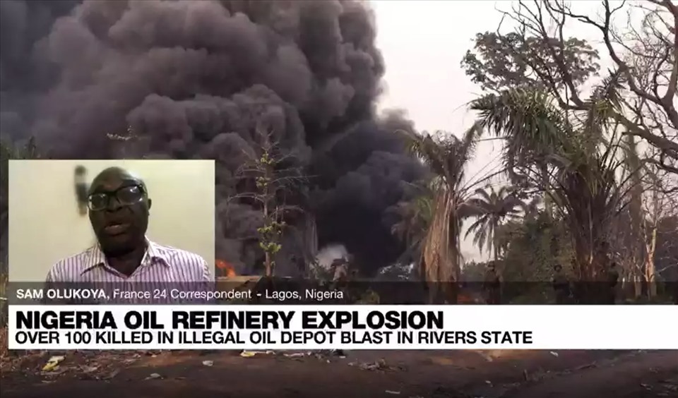Fire at an oil refinery in Africa's largest oil producer, 100 dead