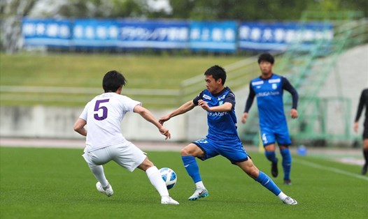 Bùi Ngọc Long thi đấu nỗ lực ở trận đá chính đầu tiên cho Azul Claro Numazu sau khi chuyển đến từ đội Sài Gòn. Ảnh: Azul Claro Numazu