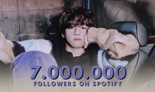 V (BTS) vượt qua 7 triệu người theo dõi trên Spotify. Ảnh: Allkpop