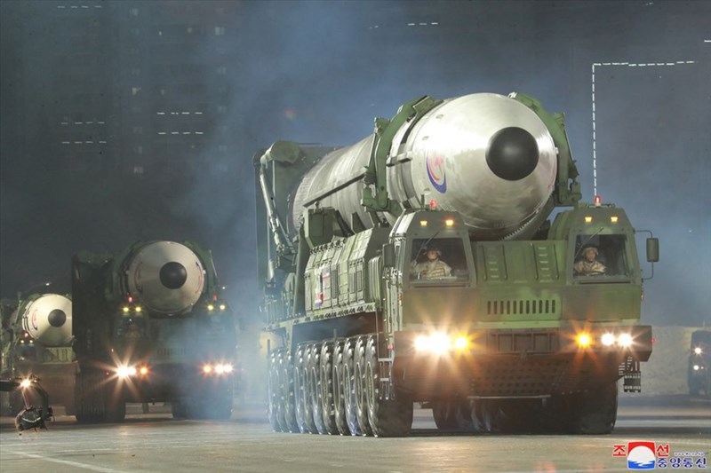 North Korea unveils Hwasong-17 ballistic missile during military parade