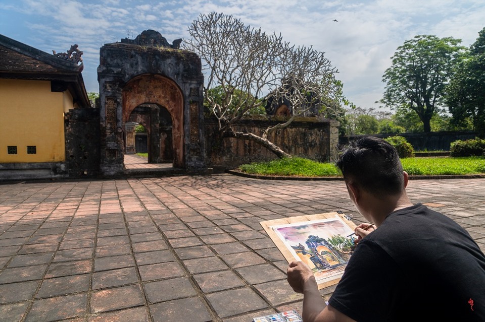 Ký họa di sản Huế năm 2022. Ảnh: Bảo Minh