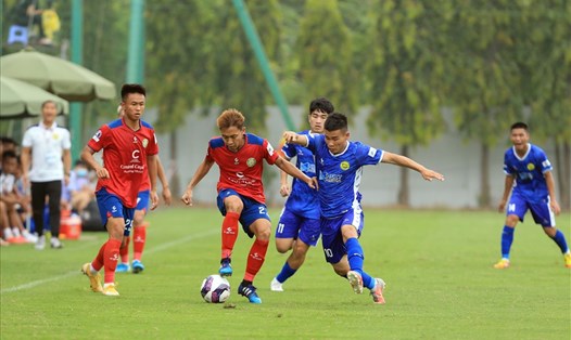 Câu lạc bộ Hòa Bình bị Lâm Đồng chia điểm tại giải Hạng nhì Quốc gia 2022. Ảnh: HBFC