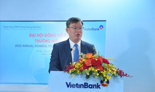 Ông Trần Minh Bình, Chủ tịch HĐQT VietinBank phát biểu tại ĐHĐCĐ.