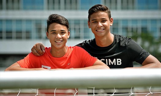 Hai anh em Irfan và Ikhsan Fandi không dự SEA Games 31 là tổn thất lớn cho U23 Singapore. Ảnh: Straits Times