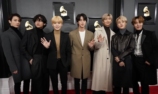 BTS xuất hiện trên thảm đỏ Grammy 2020. Ảnh: AFP