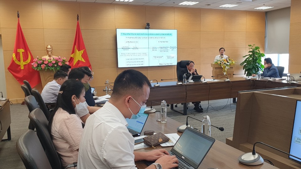 Hội nghị diễn ra chiều 4.4. Ảnh: Trần Tuấn.