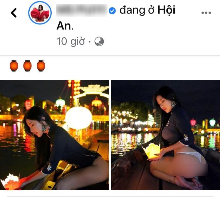 Tài khoản mạng xã hội của cô gái ăn mặc "nuy" được cho chụp ở Hội An, đang gây làn sóng phê phán của cộng đồng mạng Việt Nam (ảnh FB)