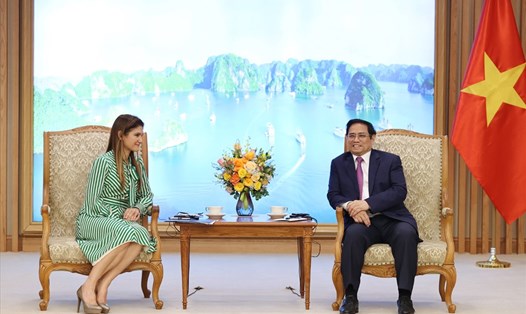 Thủ tướng Phạm Minh Chính tiếp Bộ trưởng Ngoại giao Panama Érika Mouynes. Ảnh: Bộ Ngoại giao