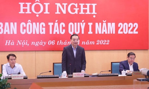 Chủ tịch UBND TP Hà Nội Chu Ngọc Anh chủ trì hội nghị. Ảnh: CT