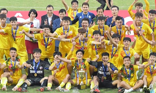 U19 Hà Nội lần thứ 6 v6 địch U19 Quốc gia 2022. Ảnh: Minh Hiếu