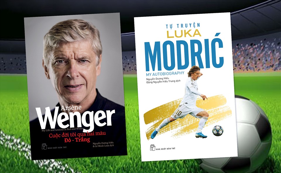 Hai cuốn sách hồi ký Arsene Wenger và tự truyện Luka Modric. Ảnh: TT