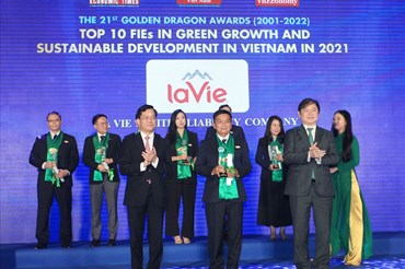 La Vie là hãng nước uống duy nhất vào Top 10 Doanh nghiệp FDI phát triển bền vững.