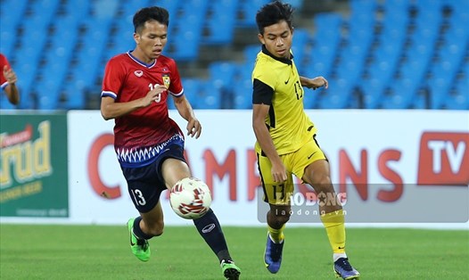 U23 Malaysia (áo vàng) từng thua U23 Lào 2 trận tại giải U23 Đông Nam Á 2022. Ảnh: T.V