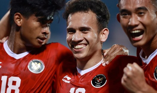U23 Indonesia thắng trận đầu tiên tại bảng A bóng đá nam SEA Games 31. Ảnh: Hải Nguyễn