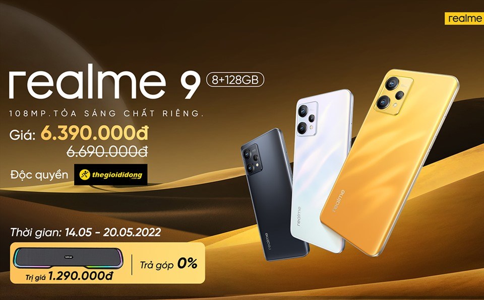 Đặt mua trước realme 9 với giá ưu đãi tại Thế Giới Di Động. Ảnh: DNCC. Đặt mua trước realme 9 với giá ưu đãi tại Thế Giới Di Động. Ảnh: DNCC.