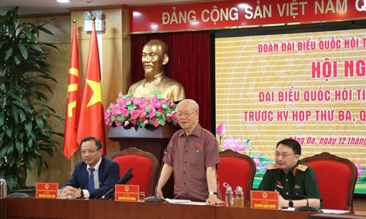 Tổng Bí thư Nguyễn Phú Trọng và các đại biểu Quốc hội đơn vị bầu cử số 1 tiếp xúc cử tri trước Kỳ họp 3, Quốc hội khoá XV.
