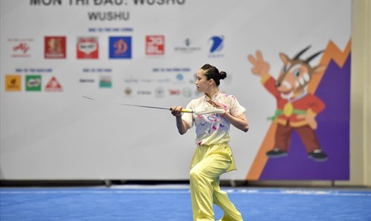 Wushu mang về huy chương vàng cho đoàn thể thao Việt Nam sáng 13.5. Ảnh: LĐO.