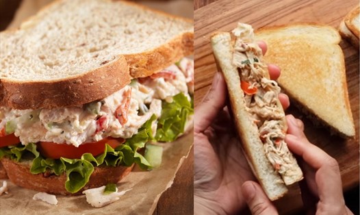 Cách làm sandwich gà sốt mayonnaise rất đơn giản. Đồ họa: Doãn Hằng