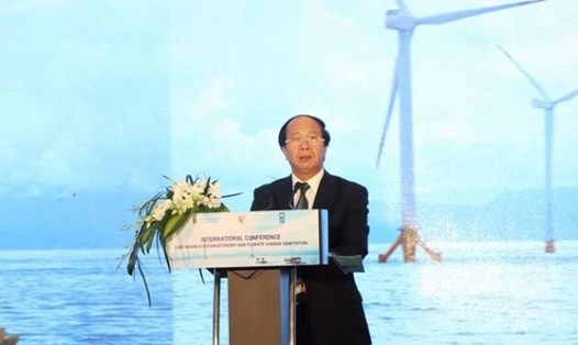 Phó Thủ tướng Chính phủ Lê Văn Thành phát biểu tại hội nghị về trách nhiệm của các quốc gia đối với các vấn đề của biển và đại dương. Ảnh: H.Anh