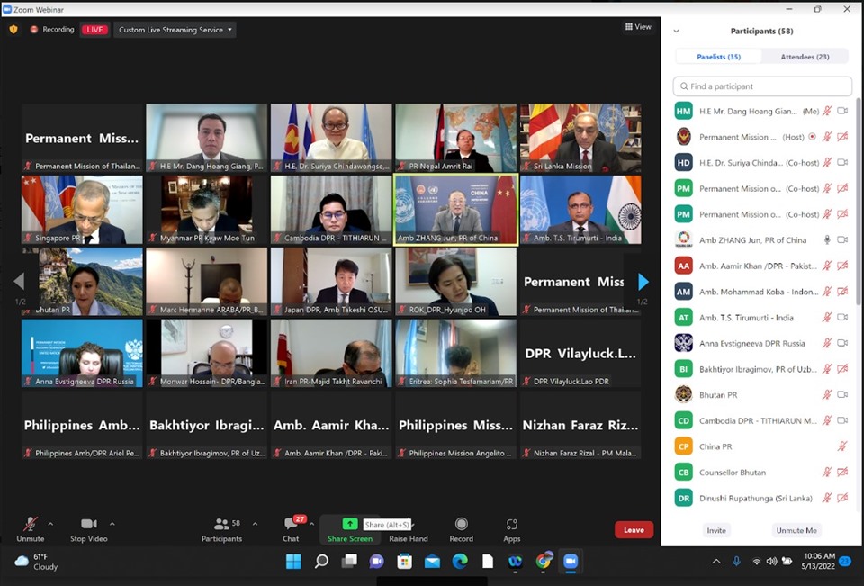 Lễ kỷ niệm Ngày Quốc tế Phật Đản VESAK đã được tổ chức trực tuyến. Ảnh: Bộ Ngoại giao