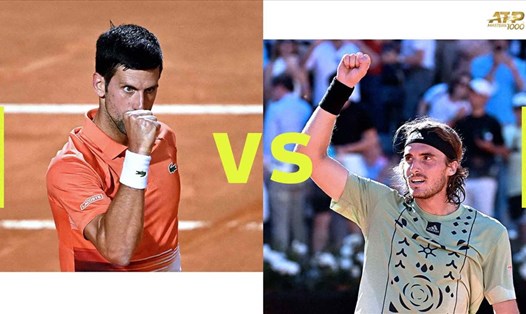 Novak Djokovic đang có chiến thắng tuyệt đối trước 4-0 Stetanos Tsitsipas trên mặt sân đất nện. Ảnh: ATP