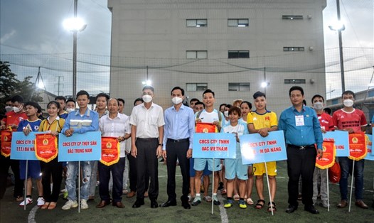 Công đoàn Khu công nghệ cao và các Khu công nghiệp Đà Nẵng khai mạc giải bóng đá truyền thống công nhân lao động lần thứ XVI năm 2022. Ảnh: Tường Minh