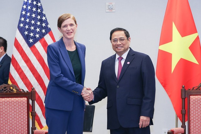 Thủ tướng Phạm Minh Chính và Giám đốc USAID Samantha Power. Ảnh: VGP