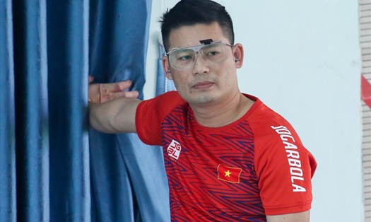 Minh Thành gặp sự cố khi tranh huy chương vàng SEA Games 31. Ảnh: Thanh Vũ