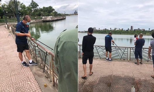 Hình ảnh huấn luyện viên Park Hang-seo câu cá lan truyền trên mạng xã hội. Ảnh: C.L