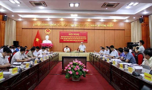 Công bố quyết định thanh tra tại UBND tỉnh Hà Giang. Ảnh: Thanh Tuấn
