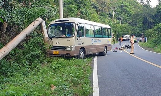 Hiện trường vụ tai nạn giao thông tại Côn Đảo, Bà Rịa - Vũng Tàu. Ảnh: VKS