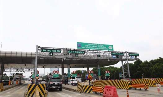 Từ 1.6 sẽ triển khai thu phí không dừng toàn tuyến cao tốc Hà Nội - Hải Phòng. 
Ảnh: Đ.T
