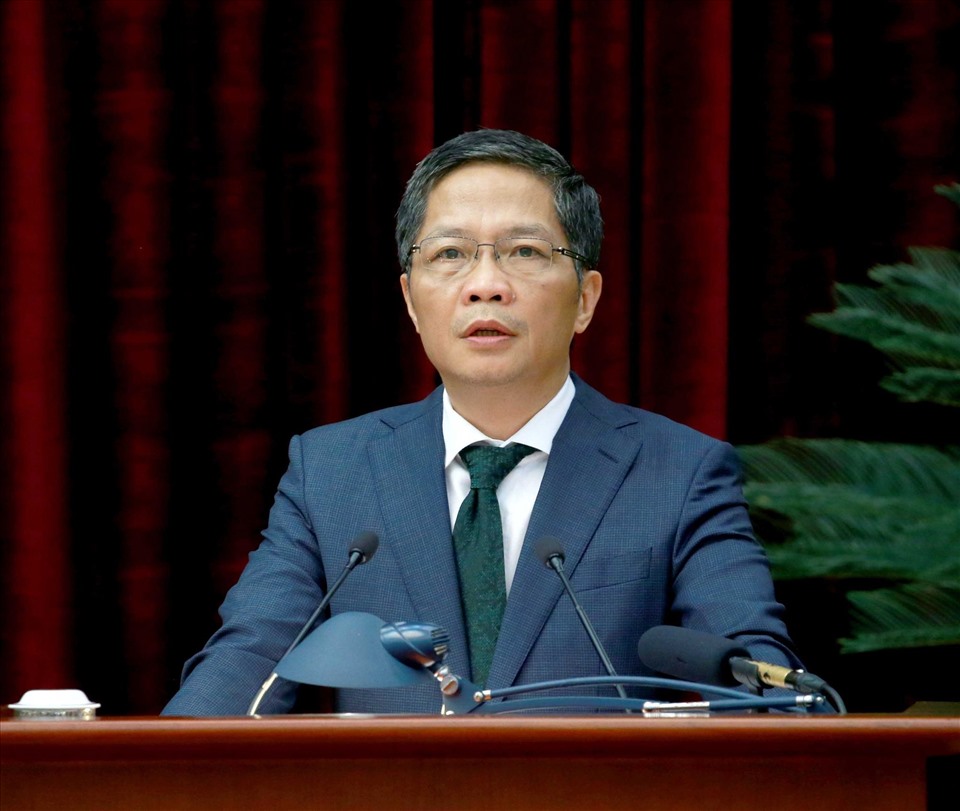 Ủy viên Bộ Chính trị, Trưởng Ban Kinh tế Trung ương Trần Tuấn Anh phát biểu tại hội nghị. Ảnh: Phương Hoa