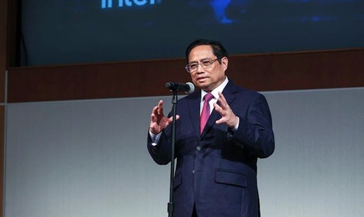 Thủ tướng Phạm Minh Chính cảm ơn Intel đã tin tưởng đầu tư tại Việt Nam. Ảnh: VGP