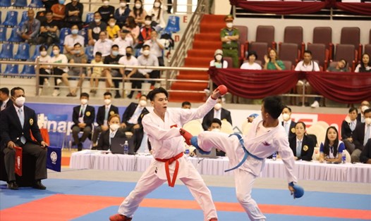Ngày thi đấu thứ 2 môn Karate trong khuôn khổ SEA Games 31, các tuyển thủ Việt Nam đã xuất sắc dành được 4 huy chương vàng. Ảnh: NT