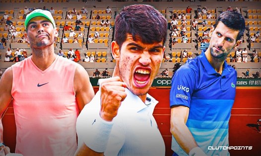 Tại French Open, Rafael Nadal, Carlos Alcaraz và Novak Djokovic sẽ cùng nhánh giống như Madrid Open. Ảnh: Cluthpoint