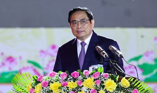 Thủ tướng Chính phủ Phạm Minh Chính phát biểu tại buổi lễ. Ảnh: VGP/Nhật Bắc