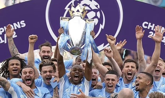 Man City đã vô địch Premier League 2021-22. Ảnh: AFP