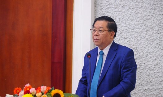 Bí thư Trung ương Đảng, Trưởng Ban Tuyên giáo Trung ương Nguyễn Trọng Nghĩa phát biểu chỉ đạo tại hội thảo.