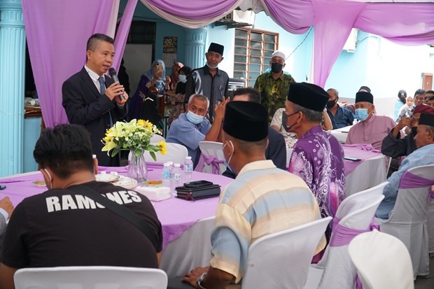 Tham tán Nguyễn Hồng Sơn phát biểu tại buổi lễ. Ảnh: Khánh Minh