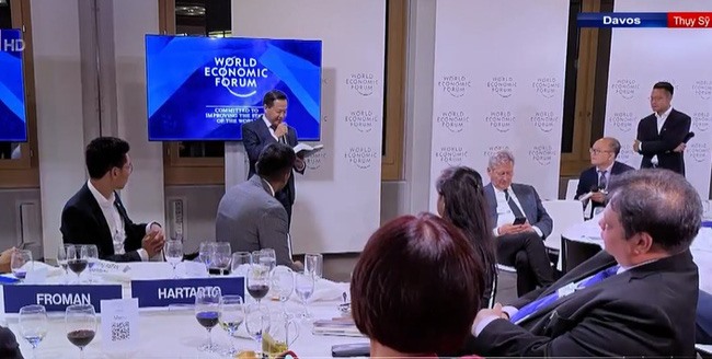 Phó Thủ tướng Lê Minh Khái dự Hội nghị WEF 2022. Ảnh: VTV