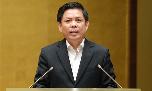 Bộ trưởng Bộ Giao thông vận tải Nguyễn Văn Thể báo cáo trước Quốc hội ngày 24.5.