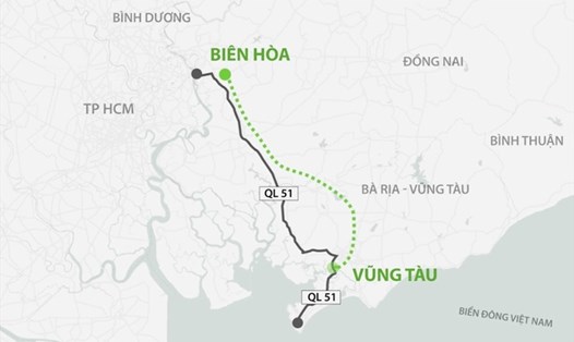 Dự án cao tốc Biên Hòa - Vũng Tàu chia thành 3 dự án thành phần để thực hiện.
