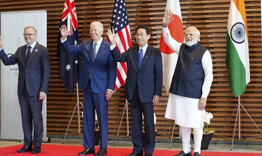 Từ trái qua: Thủ tướng Australia Anthony Albanese, Tổng thống Mỹ Joe Biden, Thủ tướng Nhật Bản Fumio Kishida, Thủ tướng Ấn Độ Narendra Modi dự hội nghị thượng đỉnh Bộ Tứ ngày 24.5.2022. Ảnh: AFP