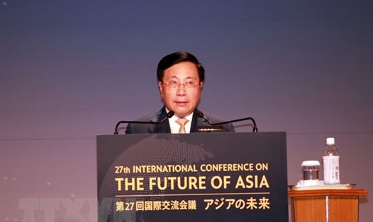 Phó Thủ tướng Thường trực Phạm Bình Minh phát biểu tại Hội nghị Tương lai Châu Á. Ảnh: TTXVN