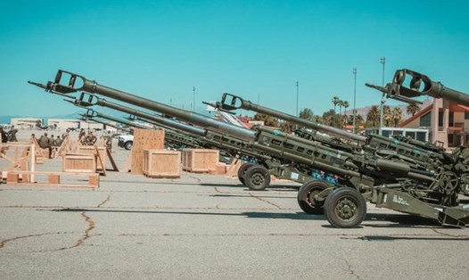 Lựu pháo M777 Mỹ viện trợ cho Ukraina. Ảnh: Thủy quân Lục chiến Mỹ