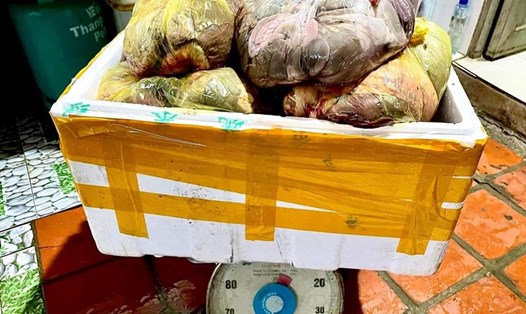 Công an huyện Tuần Giáo, tỉnh Điện Biên liên tục bắt giữ các vụ buôn bán nội tạng động vật không rõ nguồn gốc. Ảnh: CACC