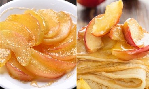 Caramen táo là món ăn dễ làm tại nhà. Đồ họa: Doãn Hằng