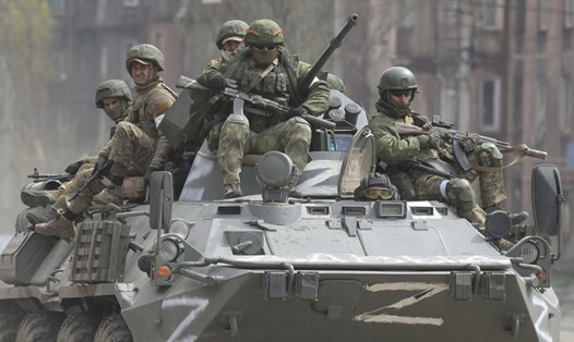 Quân nhân Nga ở Mariupol, Donetsk, Ukraina. Ảnh: Sputnik